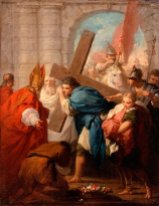 "Heraclius Carrying the Cross" (1728) by French painter Pierre Subleyras. After the Byzantine victory at the Battle of Nineveh, Heraclius is said to have carried to True Cross to Jerusalem -- although this is more rooted in myth than truth.